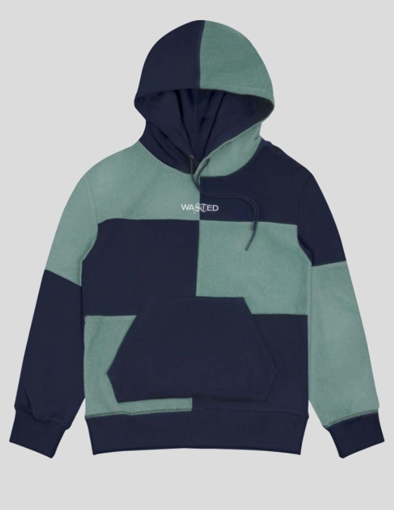 Sudadeira WASTED PARIS patchwork hoodie blue
